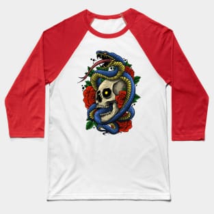 skull and snake Baseball T-Shirt